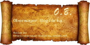 Obermayer Boglárka névjegykártya